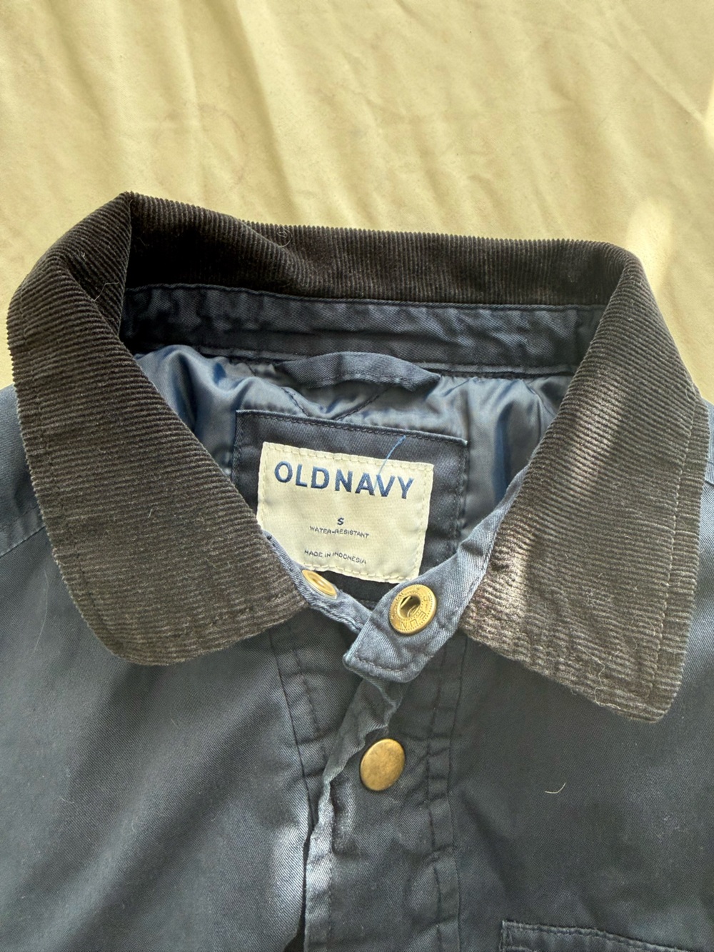 Old Navy Small Navy Utility Field Jacket with Corduroy Collar Chore Barn Work - Picture 10 of 11